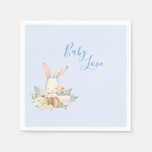 Pojke Blue Script Cute Adsible Baby Shower Pappersservett