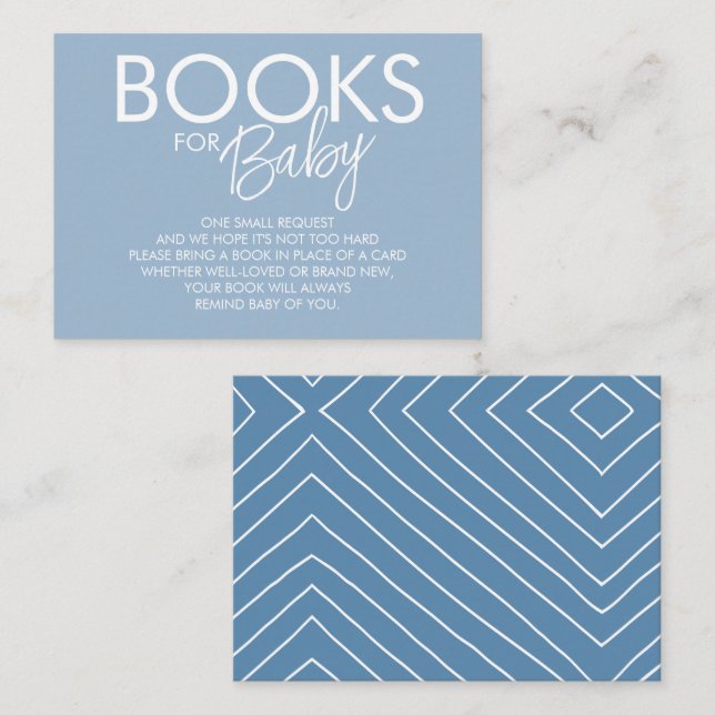 Pojke Boho Blå Bok Begäran Inklusionskort Tilläggskort (Fram/baksida)