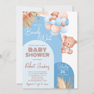 Pojke Boho Valvbamse Nappt inte Vänta Bebis Kalas Inbjudningar