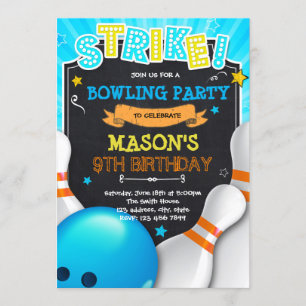Pojke bowling nattinbjudan inbjudningar