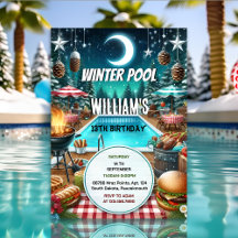 pojke bruh Barbeque Winter Bassäng Party 13-årsdag