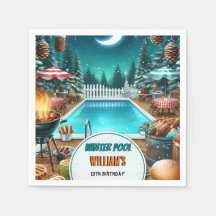 pojke bruh Barbeque Winter Bassäng Party 13-årsdag