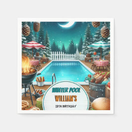 pojke bruh Barbeque Winter Bassäng Party 13-årsdag Pappersservett
