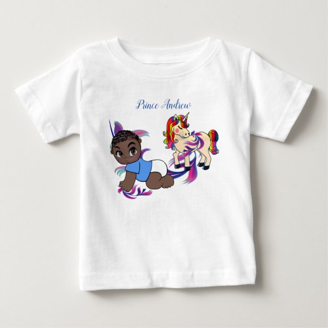 Pojke Bubbles & Unicorns T Shirt (Framsida)