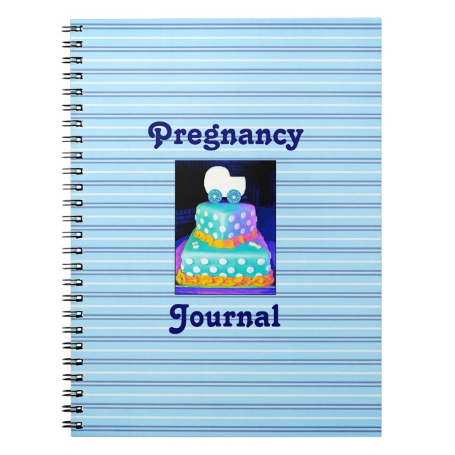 Pojke Buggy Cake Gravid Journal Anteckningsbok (Framsidan)