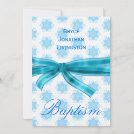 Pojke Christening Blue Stars B561 Inbjudningar