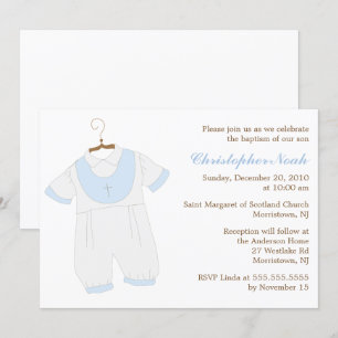 Pojke Christening Inbjudningar