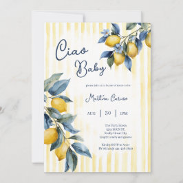 Pojke Citron Ciao Baby Italiensk Baby Shower Inbjudningar