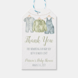Pojke Clothes, Clothesline Baby Shower Favor Presentetikett