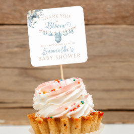 Pojke Clothesline Watercolor Tack Sticker Fyrkantigt Klistermärke