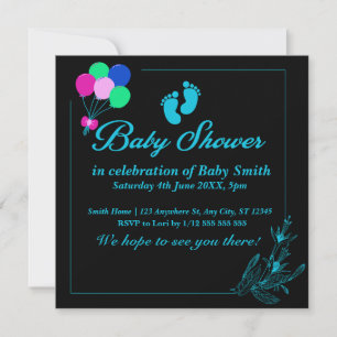 Pojke Cute Baby Shower Inbjudningar