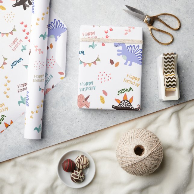 Pojke Dinosaur-födelsedag Presentpapper (Hantverk)