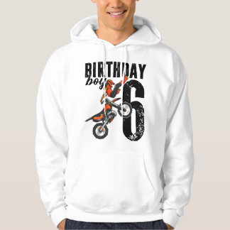 Pojke Dirt Bike 6-års födelsedagsfest Motocross 6 Hoodie