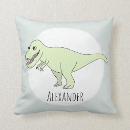 Pojke Doodle T-Rex Dinosaur med Namn Nursery Kudde