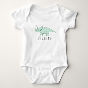 Pojke Doodle Triceratops Dinosaur med Namn Tröja