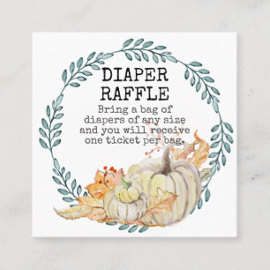Pojke Dussdaggregat Raffle White Pumpkin Löv Fyrkantigt Visitkort