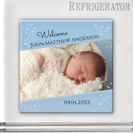 Pojke Dusty Blue Sparkling Photo Magnet