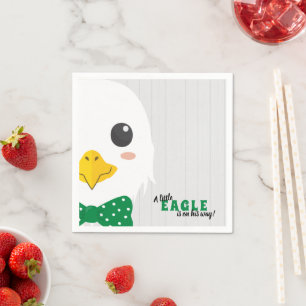 Pojke Eagle Grönt Baby Shower Napkins Pappersservett