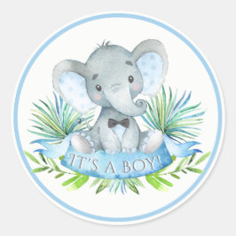 Pojke Elefant Baby Shower Klistermärken