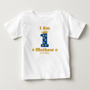 Pojke Elegant 1:a födelsedag Personlig vit T Shirt