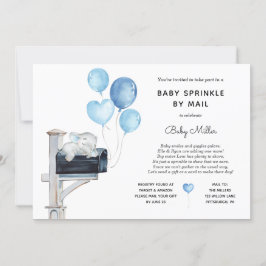 Pojke Elephant Baby Sprinkle by Mail Inbjudningar