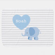 Pojke Elephant Blanket med eget namn