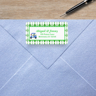 Pojke Elephant & Monkey Golf Baby Shower Adressetikett