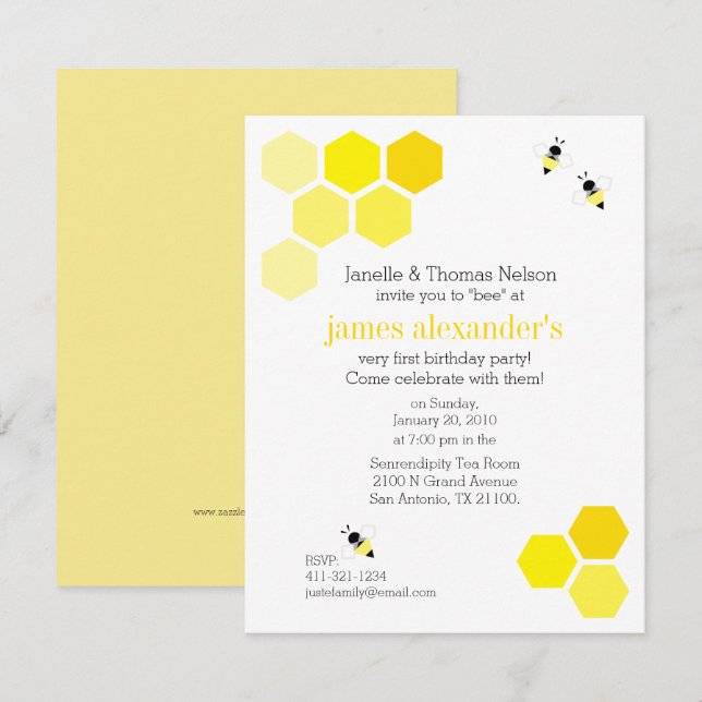 pojke eller flicka ANY AGE bi FÖDELSEDAGSFEST Inbjudningar (Fram/baksida)