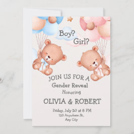 Pojke eller flicka. Gender för visning/babydusch Inbjudningar