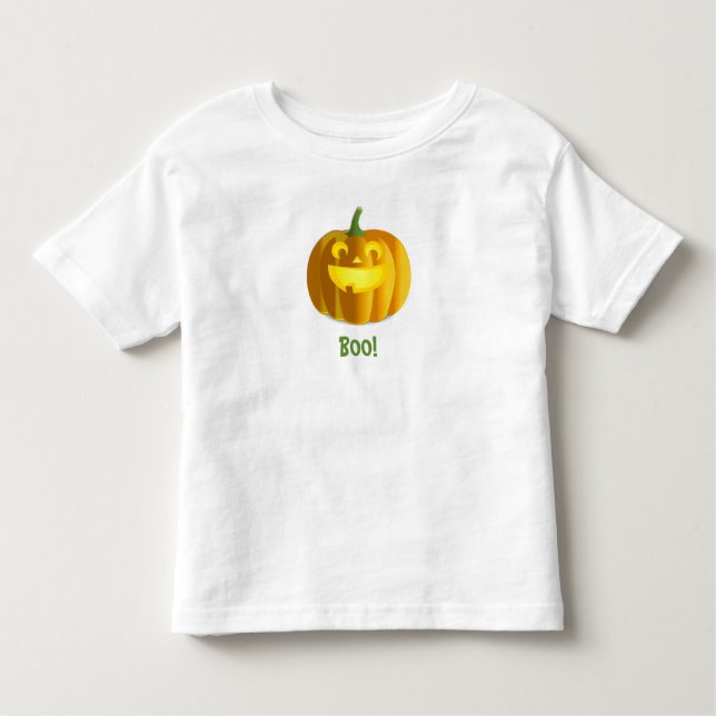 Pojke eller flicka Halloween T-shirt med pumpa för (Framsida)