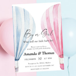 Pojke eller flicka - Luftballonger - genderna avsl Inbjudningar