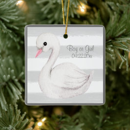 Pojke eller Girl Typography Namn Date Keepsaké Julgransprydnad Keramik