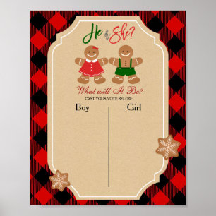 Pojke eller Girl Voting Board Cookie Gingertea Poster