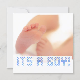 Pojke Feet Kor Stitch Birth Kort