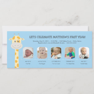 Pojke First Birthday År Inbjudningar