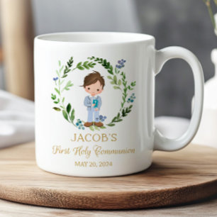 Pojke First Communion Mugg Religiösa Favors