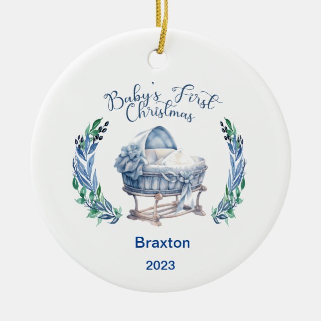 Pojke First jul Ceramic Ornament (Framsidan)