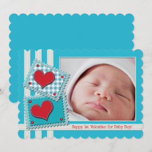 Pojke First Valentine Fabric Heart Patches Cute