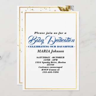 Pojke Fjäril Vattenfärg Dop Inbjudningar