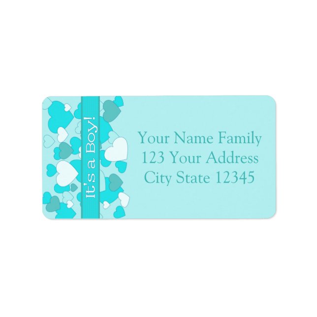 Pojke födelsedag adressetikett (Framsidan)