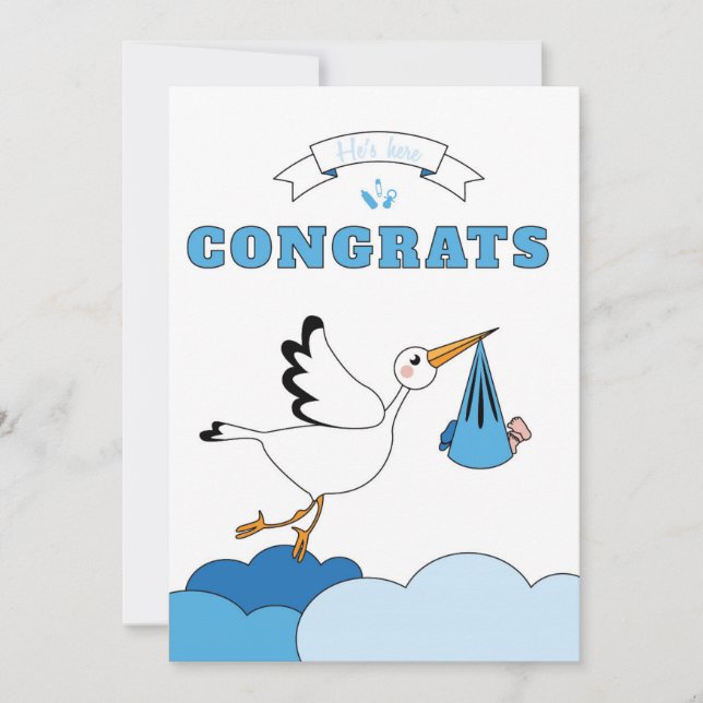 Pojke-födelsekort Meddelande (Framsida)