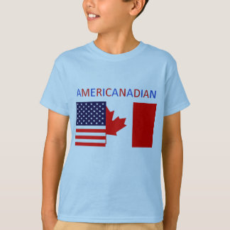 Pojke för AMERICANADIAN 2 utslagsplats för blått T-shirt