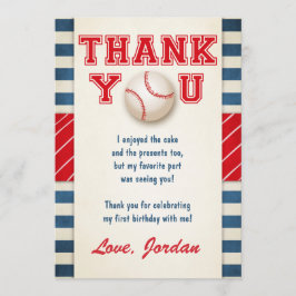Pojke för födelsedag för baseball för tack kort
