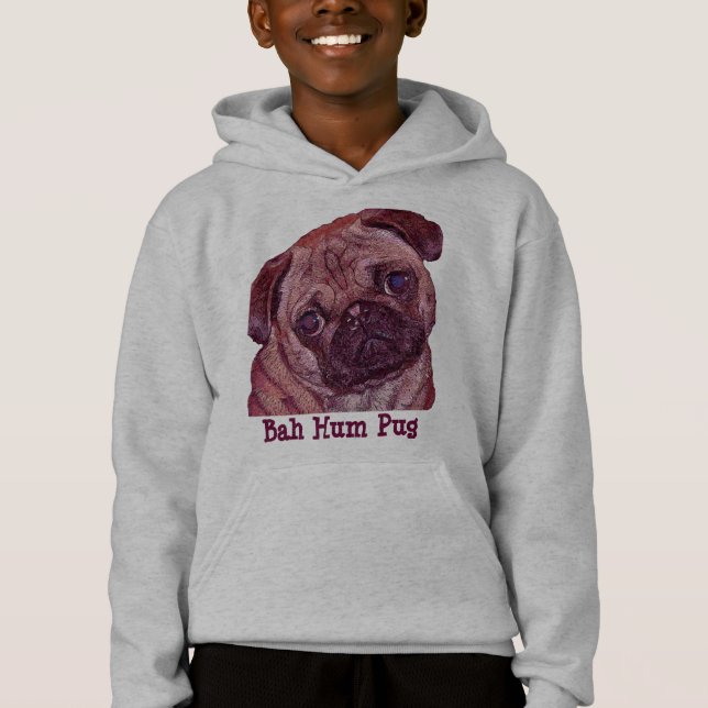 Pojke för mops för mopsvalp"Bah mummel" Hoodie Tröja (Framsida)
