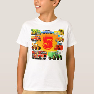 Pojke för stor 5th födelsedag konstruktionslastb t-shirt