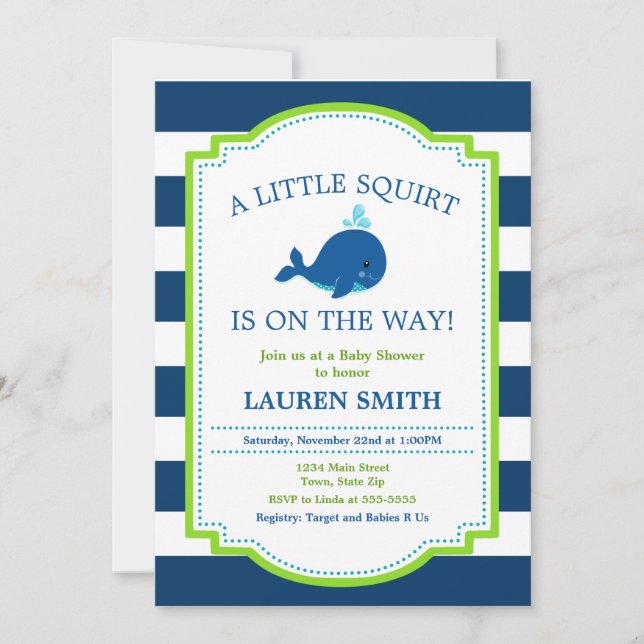 Pojke för valbaby showerinbjudan inbjudningar (Framsida)