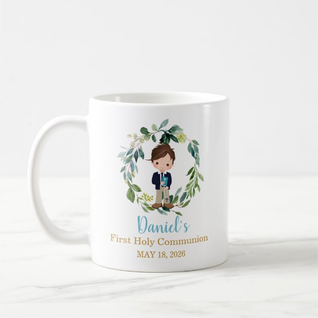 Pojke Första Nattvarden Present Mugga Minne Kaffemugg (Vänster)