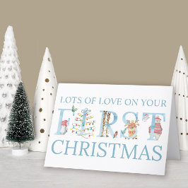 Pojke Första Personligen för julklappningsdjur Helgkort