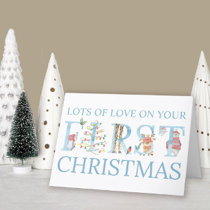 Pojke Första Personligen för julklappningsdjur Helgkort