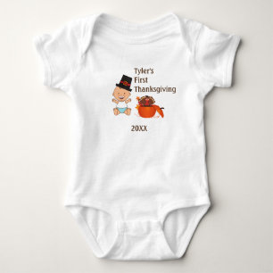 Pojke Första Thanksgivingen Bodydräkt T Shirt